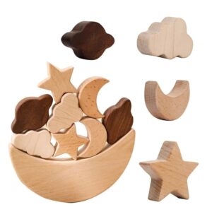 Jeu d’inspiration Montessori avec lune, étoiles et nuages