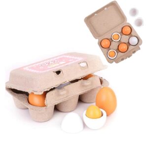 Jeu de simulations d’œufs en bois pour enfants