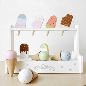 Jeu de simulation à crème glacée en bois pour enfants