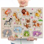 Puzzle en Bois Bébé Animaux du Monde