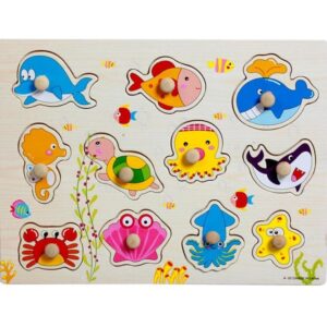 Puzzle en Bois Bébé Animaux Marin