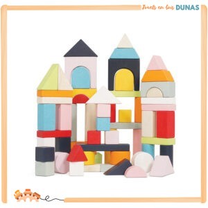 Cubes de Construction en Bois Multicolores