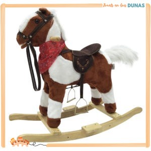 Cheval à Bascule en Bois et Peluche