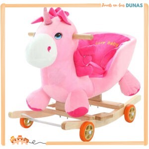Cheval à Bascule en Bois Rose