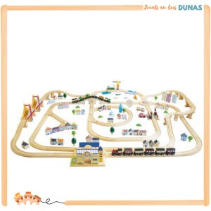 Grand Circuit en Bois avec Train