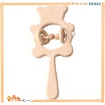Hochet en Bois Ourson Blanc