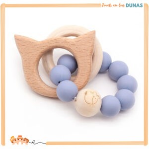 Hochet en Bois Tête de Chat