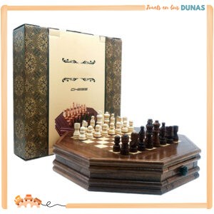 Jeu d'Échecs en Bois Avec Tiroir