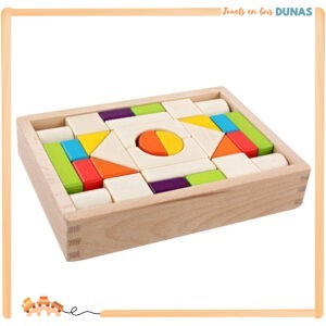Jeu de Construction en Bois En Coffret