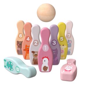 Jeu de Quilles en Bois Coloré pour Enfants