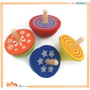Lot de 4 Toupies en Bois