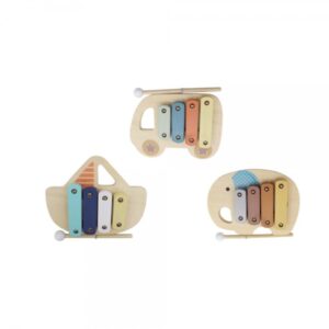 Xylophone en Bois et Métal (3 pièces)